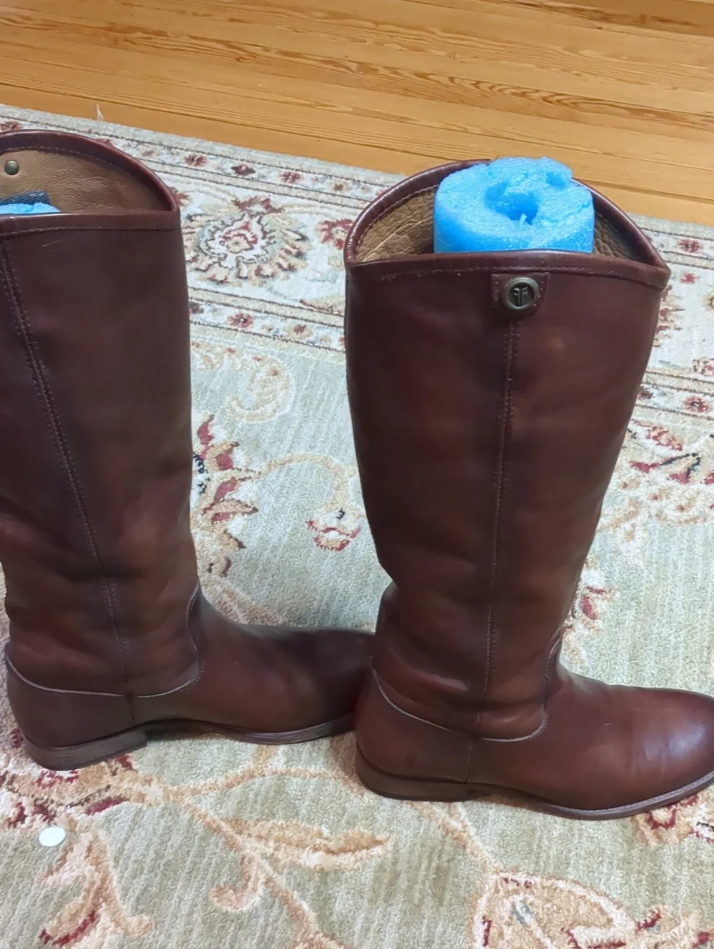 Frye Melissa Brown Leather Knee-High Riding Boots - Women